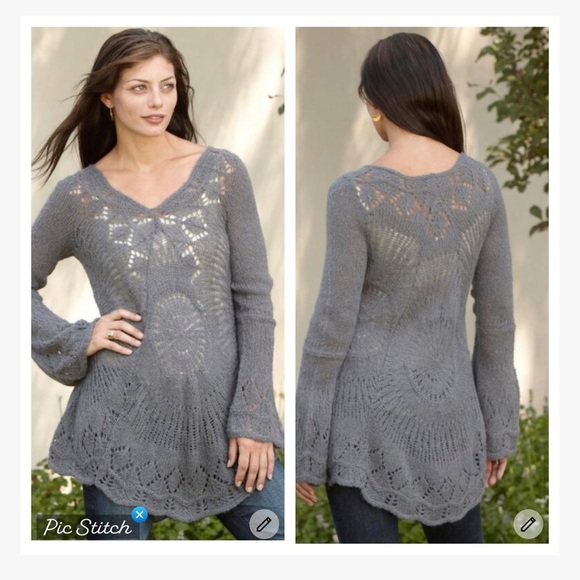 Free People Hearth & Home Gray Sweater Tunic - Picture 1 of 9